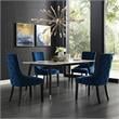 Posh Living Kinsley Velvet Dining Chair in Navy Blue (Set of 2)