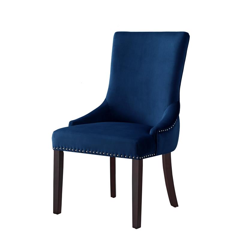 Posh Living Kinsley Velvet Dining Chair in Navy Blue (Set of 2)
