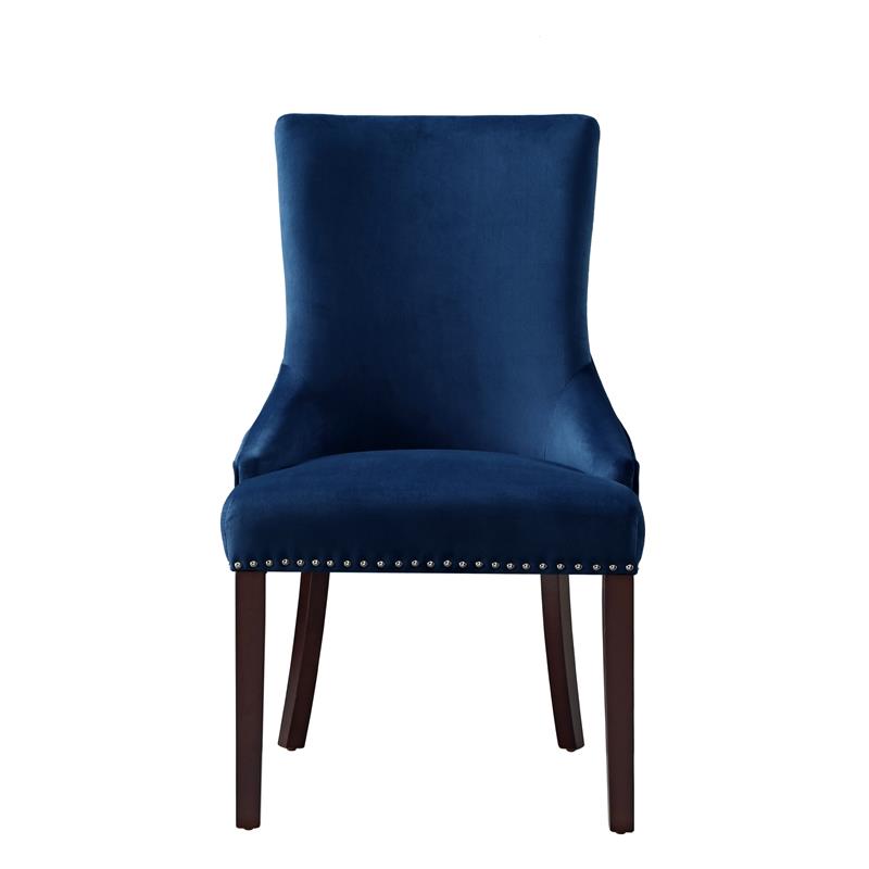 Posh Living Kinsley Velvet Dining Chair in Navy Blue (Set of 2)