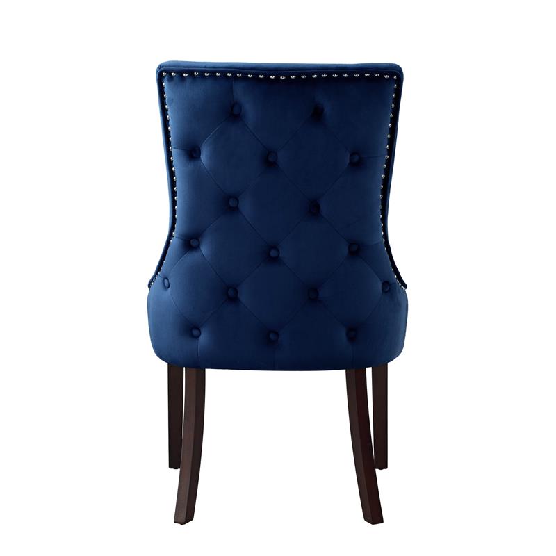 Posh Living Kinsley Velvet Dining Chair in Navy Blue (Set of 2)