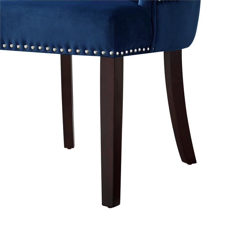 Posh Living Kinsley Velvet Dining Chair in Navy Blue (Set of 2)