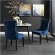 Posh Living Kinsley Velvet Dining Chair in Navy Blue (Set of 2)