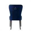 Posh Arthur Velvet Dining Chair with Nailhead Trim Navy Blue (Set of 2)