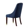 Posh Zoe Velvet Dining Chair with Nailhead Trim in Navy Blue/Gold (Set of 2)