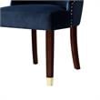 Posh Zoe Velvet Dining Chair with Nailhead Trim in Navy Blue/Gold (Set of 2)