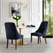 Posh Zoe Velvet Dining Chair with Nailhead Trim in Navy Blue/Gold (Set of 2)