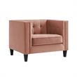 Posh Living Phoenix Button Tufted Velvet Accent Chair in Blush Pink