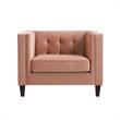Posh Living Phoenix Button Tufted Velvet Accent Chair in Blush Pink