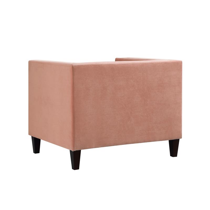 Posh Living Phoenix Button Tufted Velvet Accent Chair in Blush Pink