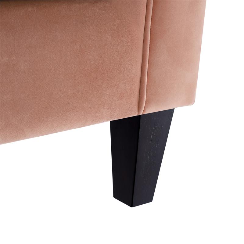 Posh Living Phoenix Button Tufted Velvet Accent Chair in Blush Pink