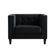 Posh Living Phoenix Button Tufted Velvet Accent Chair in Black
