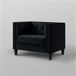 Posh Living Phoenix Button Tufted Velvet Accent Chair in Black
