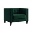 Posh Living Phoenix Button Tufted Velvet Accent Chair in Green