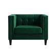 Posh Living Phoenix Button Tufted Velvet Accent Chair in Green