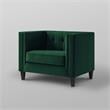 Posh Living Phoenix Button Tufted Velvet Accent Chair in Green