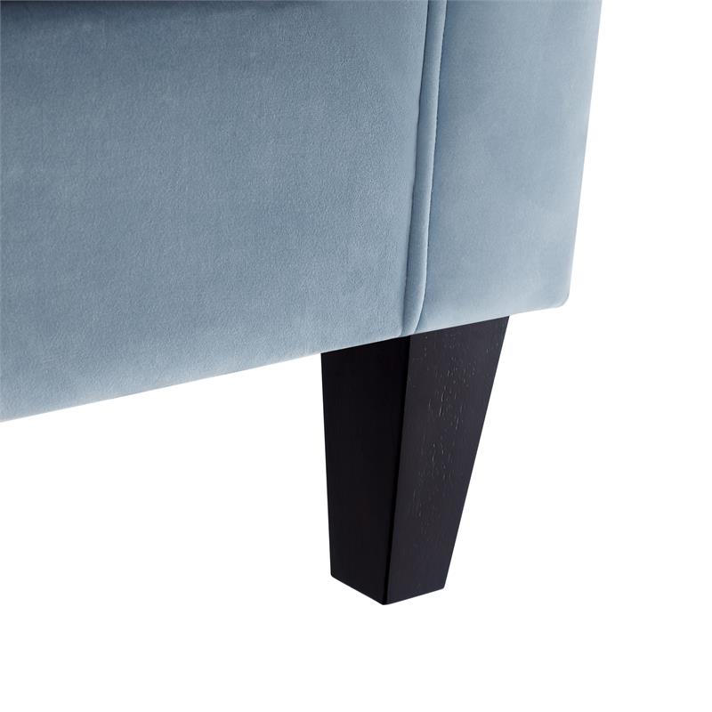 Posh Living Phoenix Button Tufted Velvet Accent Chair in Slate Blue