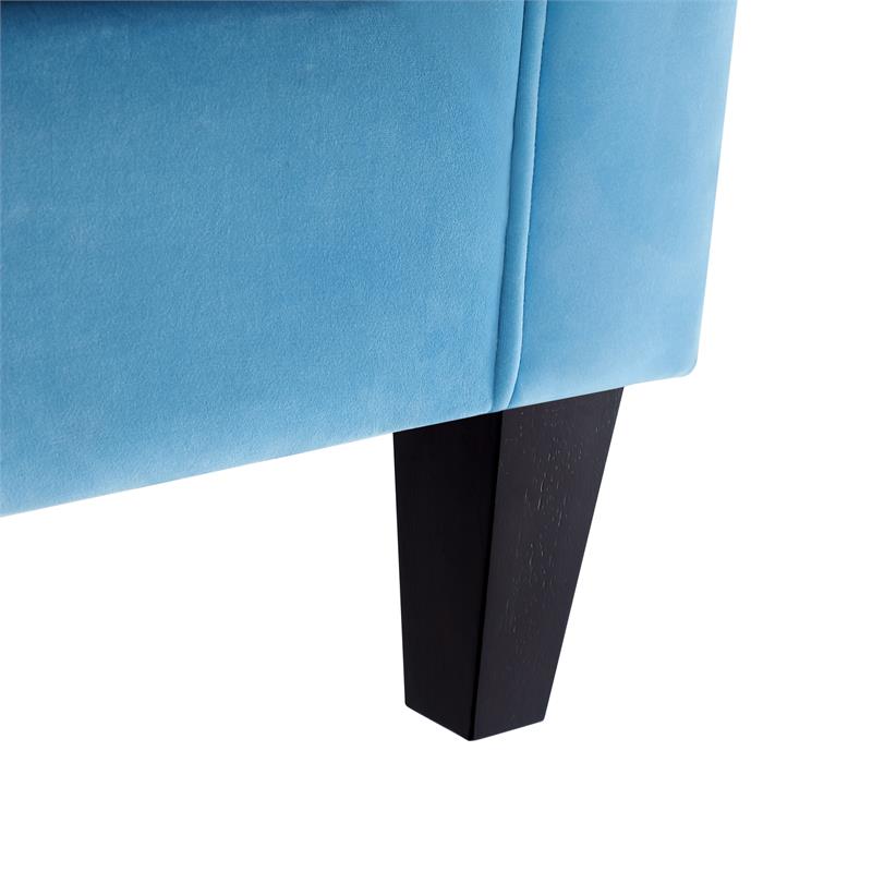 Posh Living Phoenix Button Tufted Velvet Accent Chair in Sky Blue