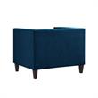 Posh Living Phoenix Button Tufted Velvet Accent Chair in Navy Blue
