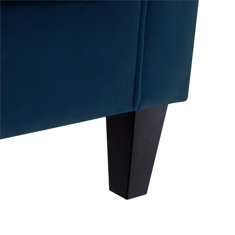 Posh Living Phoenix Button Tufted Velvet Accent Chair in Navy Blue