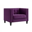 Posh Living Phoenix Button Tufted Velvet Accent Chair in Purple