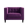 Posh Living Phoenix Button Tufted Velvet Accent Chair in Purple