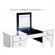 Posh Living Curt 4-Storage Drawers Mirrored Flip Top LED Vanity Table in Black