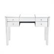 Posh Living Curt 4-Storage Drawers Mirrored Flip Top LED Vanity Table in Black
