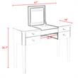 Posh Living Curt 4-Storage Drawers Mirrored Flip Top LED Vanity Table in Black