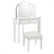 Posh Living Perry Mirrored 3-Piece Bedroom Vanity Set in White