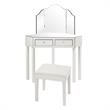 Posh Living Perry Mirrored 3-Piece Bedroom Vanity Set in White