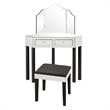 Posh Living Perry Mirrored 3-Piece Bedroom Vanity Set in Black