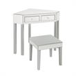 Posh Living Perry Mirrored 3-Piece Bedroom Vanity Set in Gray