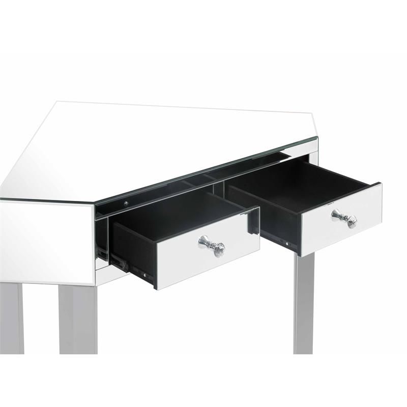 Posh Living Perry Mirrored 3-Piece Bedroom Vanity Set in Gray