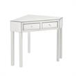 Posh Living Perry Mirrored Corner Bedroom Vanity with Stool in White