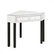 Posh Living Perry Mirrored Corner Bedroom Vanity with Stool in Black