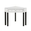 Posh Living Perry Mirrored Corner Bedroom Vanity with Stool in Black