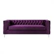 Posh Living Levi Tufted Velvet 3-Seat Sofa with Nailhead Trim in Purple