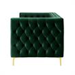 Posh Living Levi Tufted Velvet 3-Seat Sofa with Nailhead Trim in Hunter Green