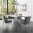 Posh Living Perogo Velvet Dining Chair in Light Gray/Chrome (Set of 2)