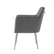 Posh Living Perogo Velvet Dining Chair in Light Gray/Chrome (Set of 2)