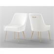 Posh Living Perogo Faux Leather Dining Chair in White (Set of 2)