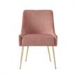 Posh Living Perogo Velvet Dining Side Chair in Blush pink/Gold (Set of 2)