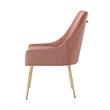 Posh Living Perogo Velvet Dining Side Chair in Blush pink/Gold (Set of 2)