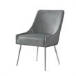 Posh Living Perogo Velvet Dining Side Chair in Light Gray/Chrome (Set of 2)