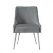 Posh Living Perogo Velvet Dining Side Chair in Light Gray/Chrome (Set of 2)