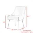 Posh Living Perogo Velvet Dining Side Chair in Light Gray/Chrome (Set of 2)