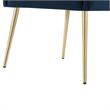 Posh Living Perogo Velvet Dining Side Chair in Navy  Blue/Gold (Set of 2)