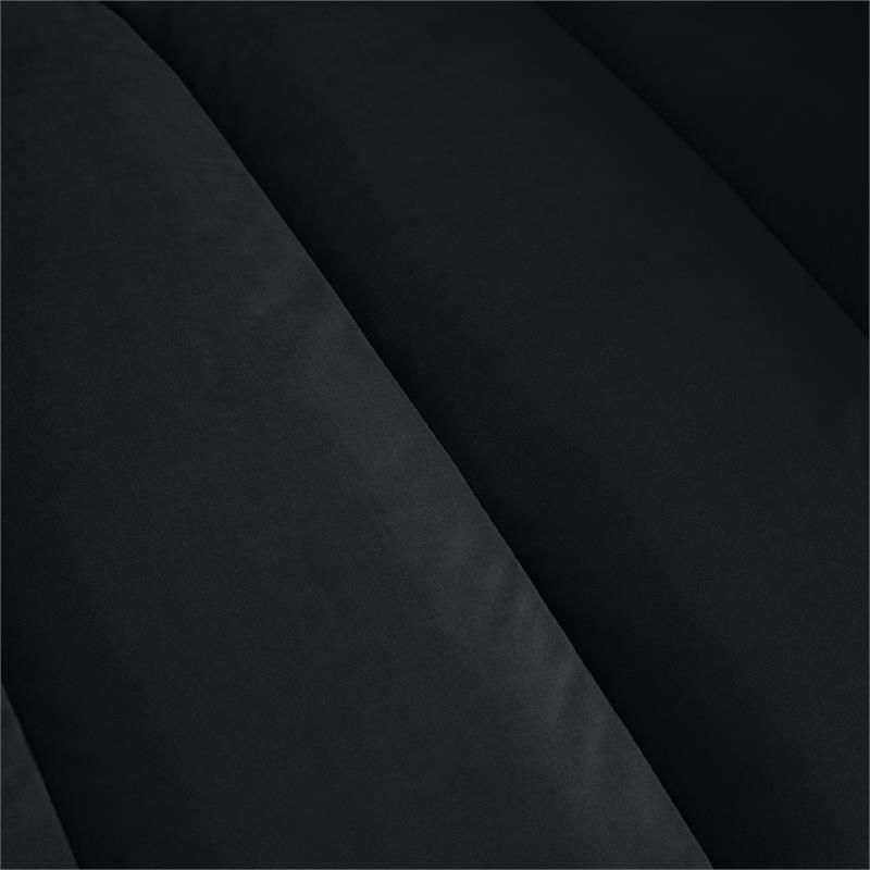 Posh Living Soraya Velvet Accent Chair with Nailhead Trim in Black/Chrome