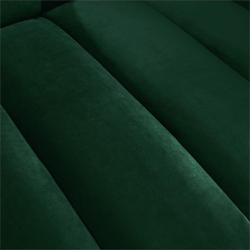 Posh Living Soraya Velvet Accent Chair with Nailhead Trim in Hunter Green/Gold