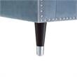 Posh Living Soraya Tufted Velvet Sofa with Nailhead Trim in Slate Blue/Chome